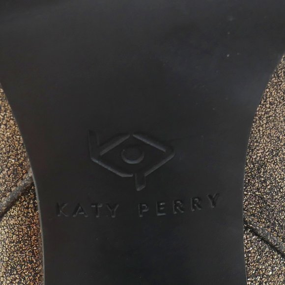 Katy Perry The Raina Slouchy Black Gold Metallic 4" Heel Size 7 Retro Boot - Picture 2 of 13